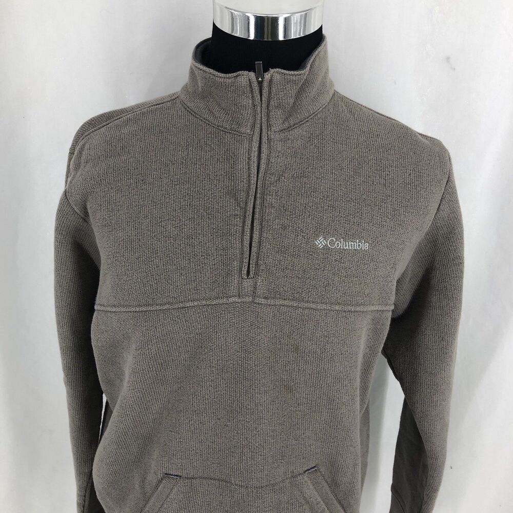 Columbia Sportswear Heather Gray Long Sleeves 1/4 Zip Pullover Sweatshirt Large